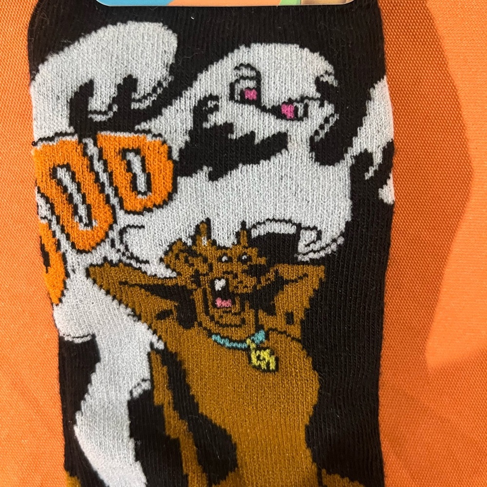 6/$25Black and Orange Ghost Design Socks - Picture 3 of 7